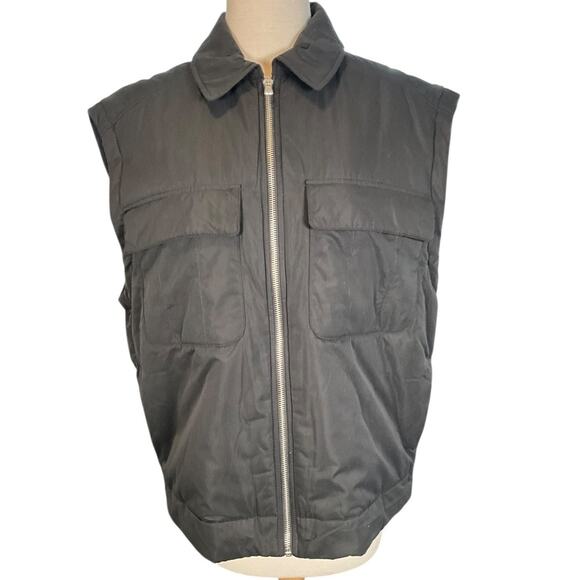 Calia by Carrie Underwood Black Puffer Vest SZ Medium Zip Front Utility Pockets - Picture 2 of 12